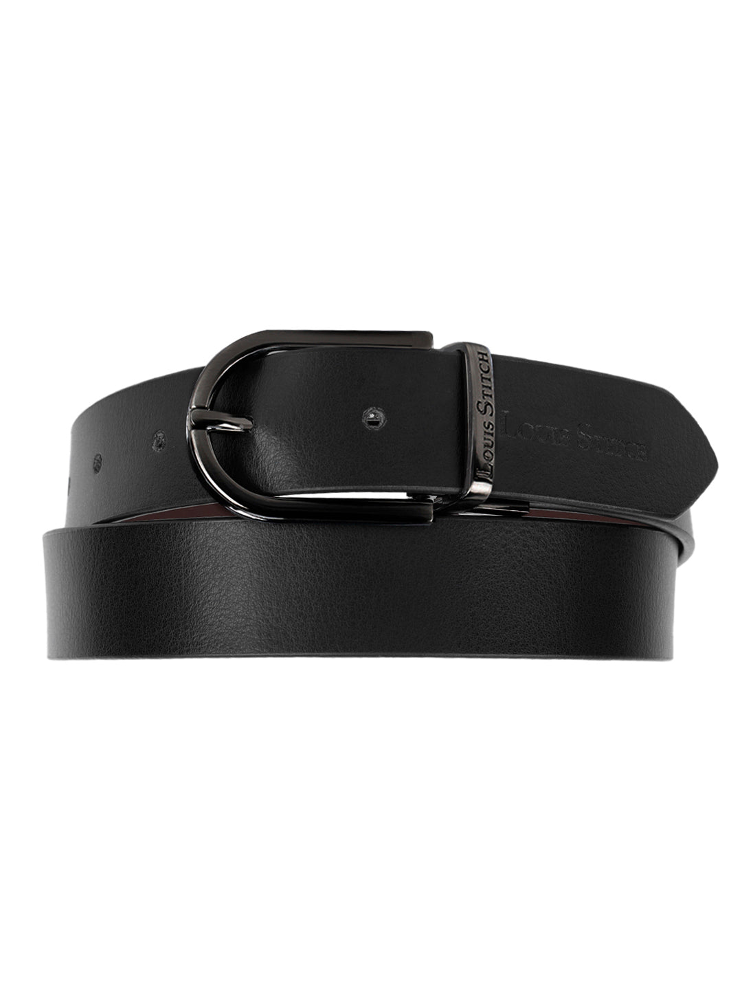 Men's Black & Brown Formal Italian Leather Reversible Belt For Men