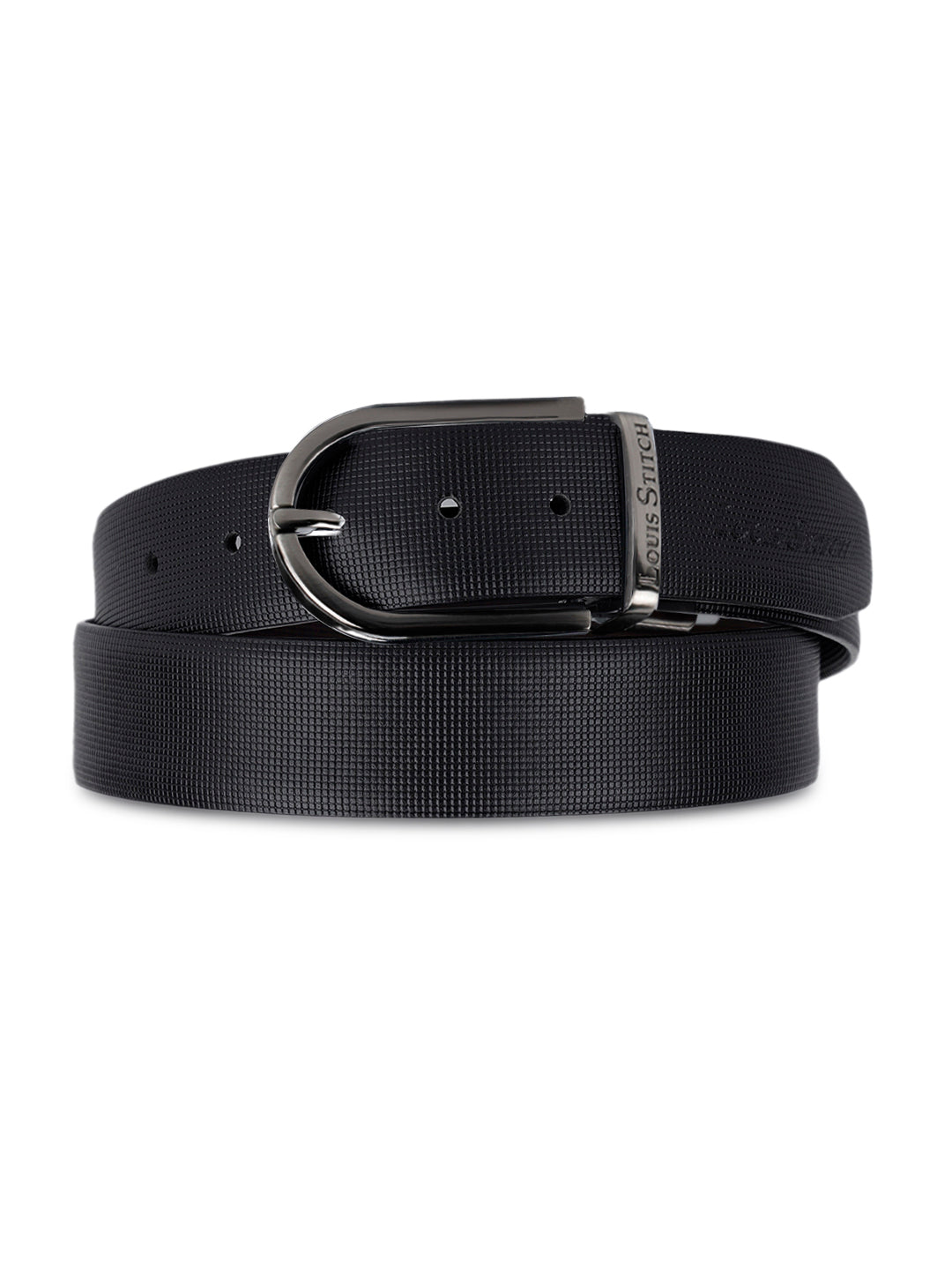 Men's Black & Brown Formal Italian Leather Reversible Belt For Men