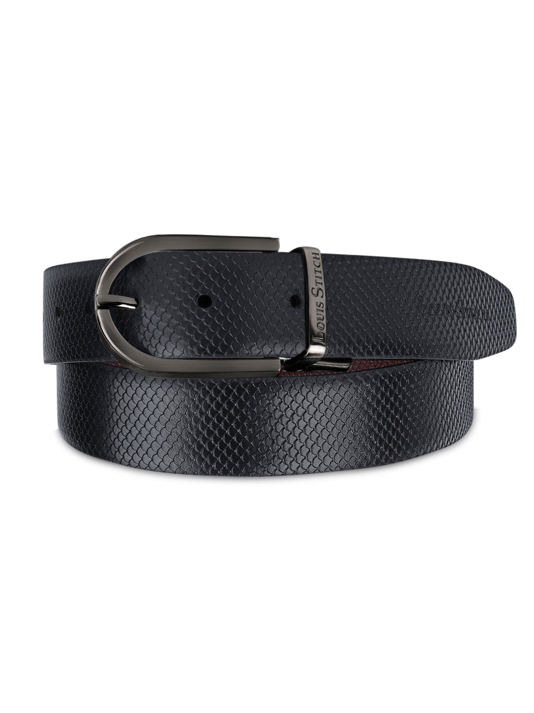 Men's Black & Brown Formal Italian Leather Reversible Belt For Men