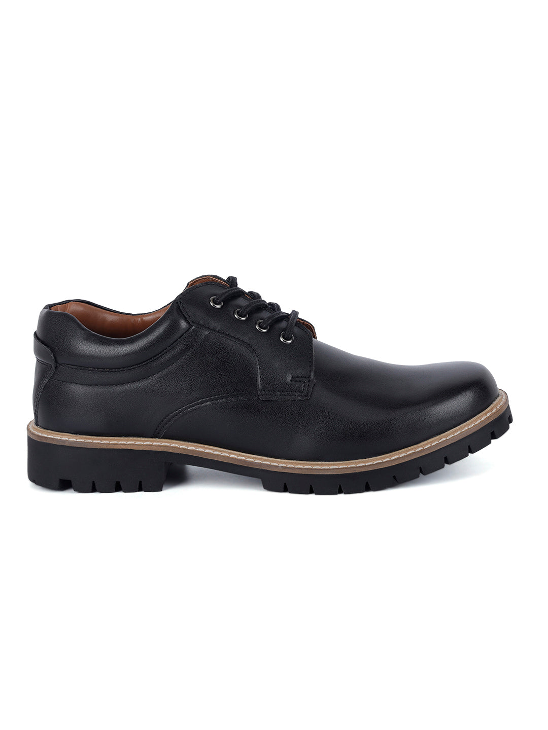 Jet Black Handcrafted Derby Lace Up Boots