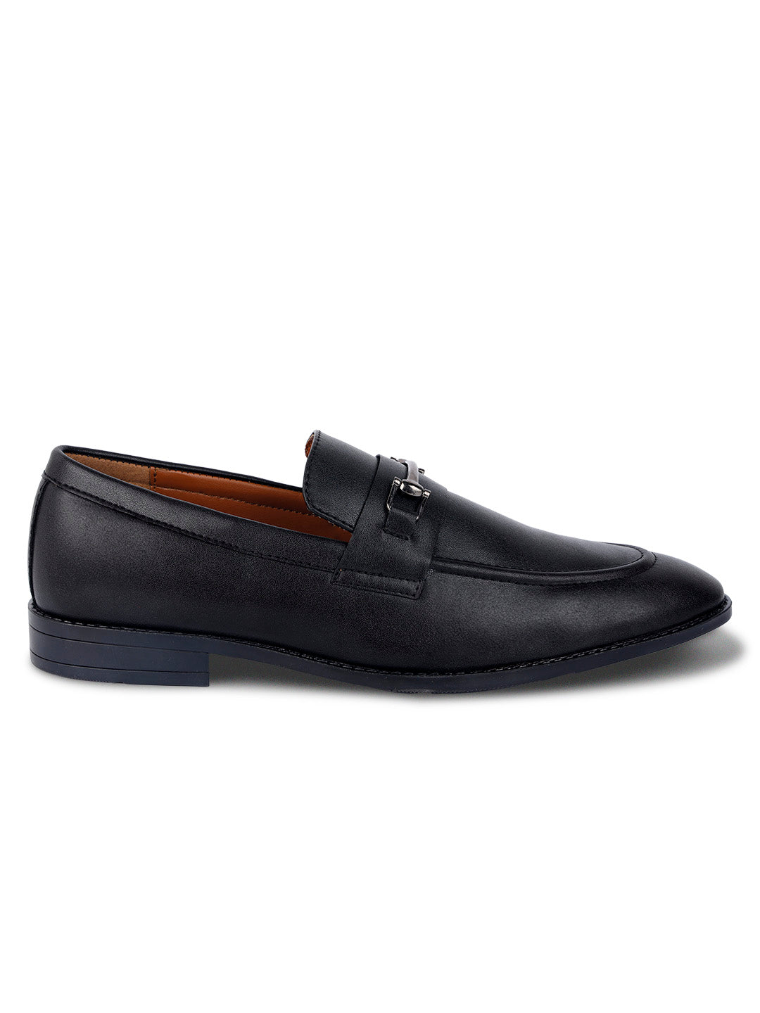 Obsidian Black Shoes Slipon Style Comfortable Moccasins with Buckle