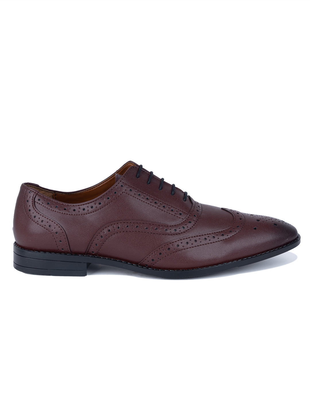 Rosewood Wingtip Brogue Style Comfortable Formal Lace Up Shoes