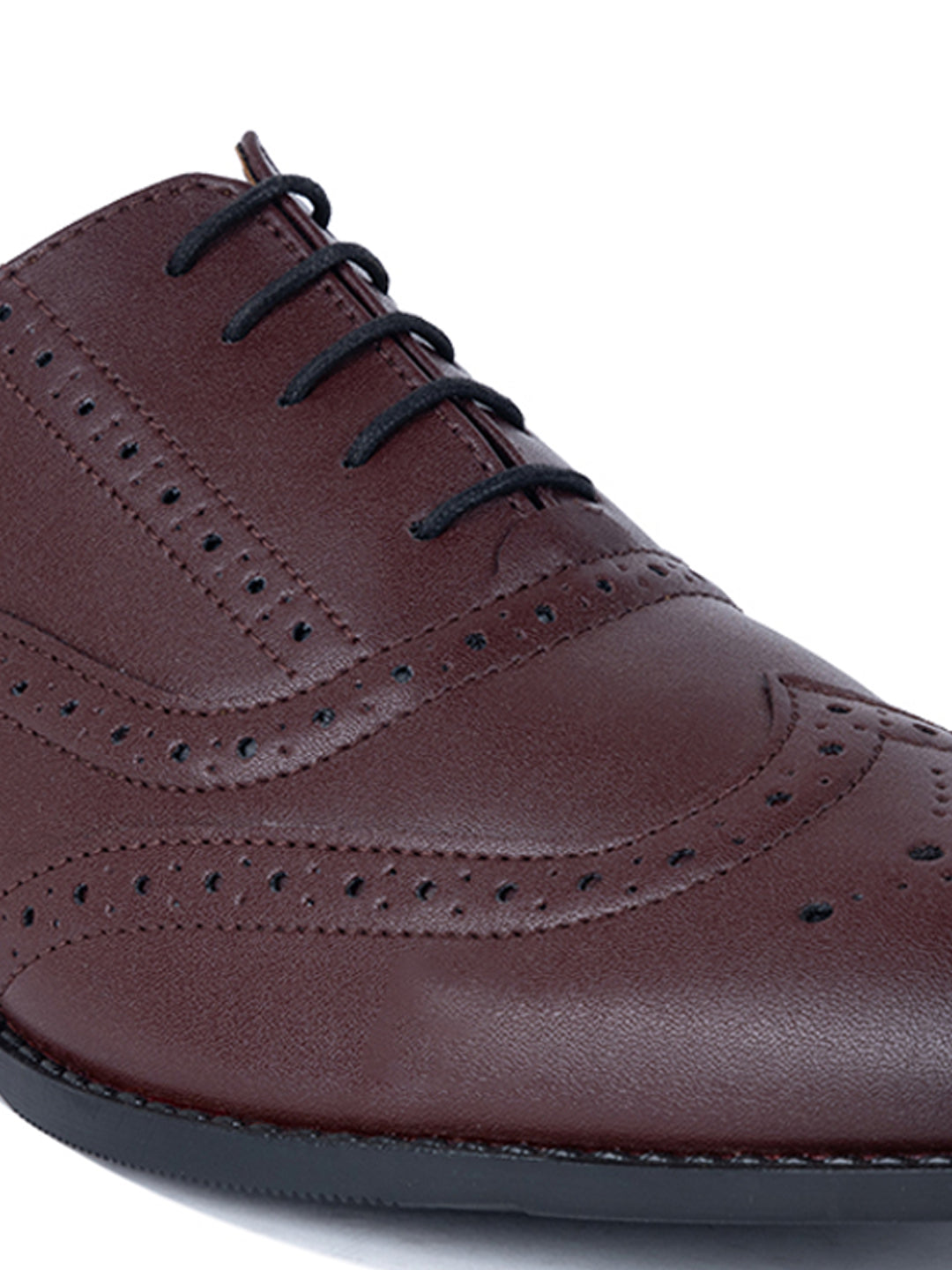 Rosewood Wingtip Brogue Style Comfortable Formal Lace Up Shoes