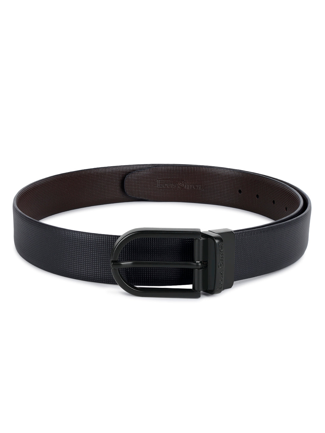 Men's Black & Brown Formal Italian Leather Reversible Belt For Men