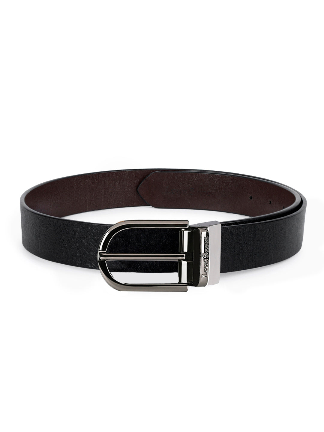 Men's Black & Brown Formal Italian Leather Reversible Belt For Men