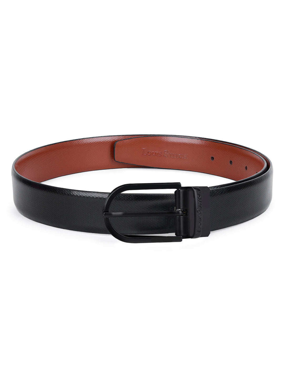 Men's Black & Brown Formal Italian Leather Reversible Belt For Men