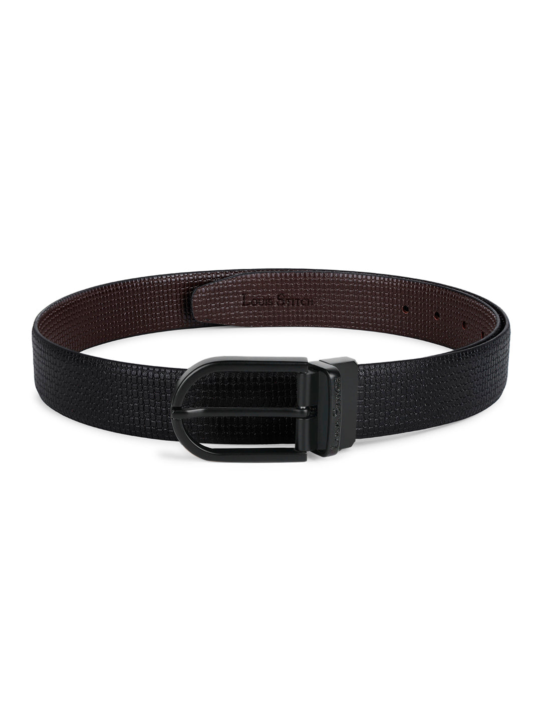 Men's Black & Brown Formal Italian Leather Reversible Belt For Men