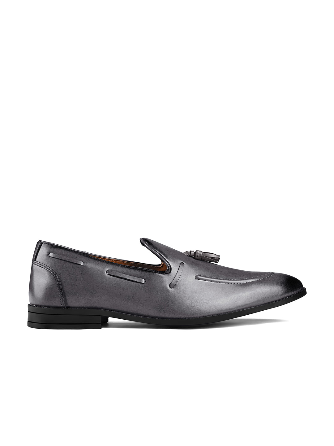 Ash Grey Handcrafted Tassel Moccasin Slipon
