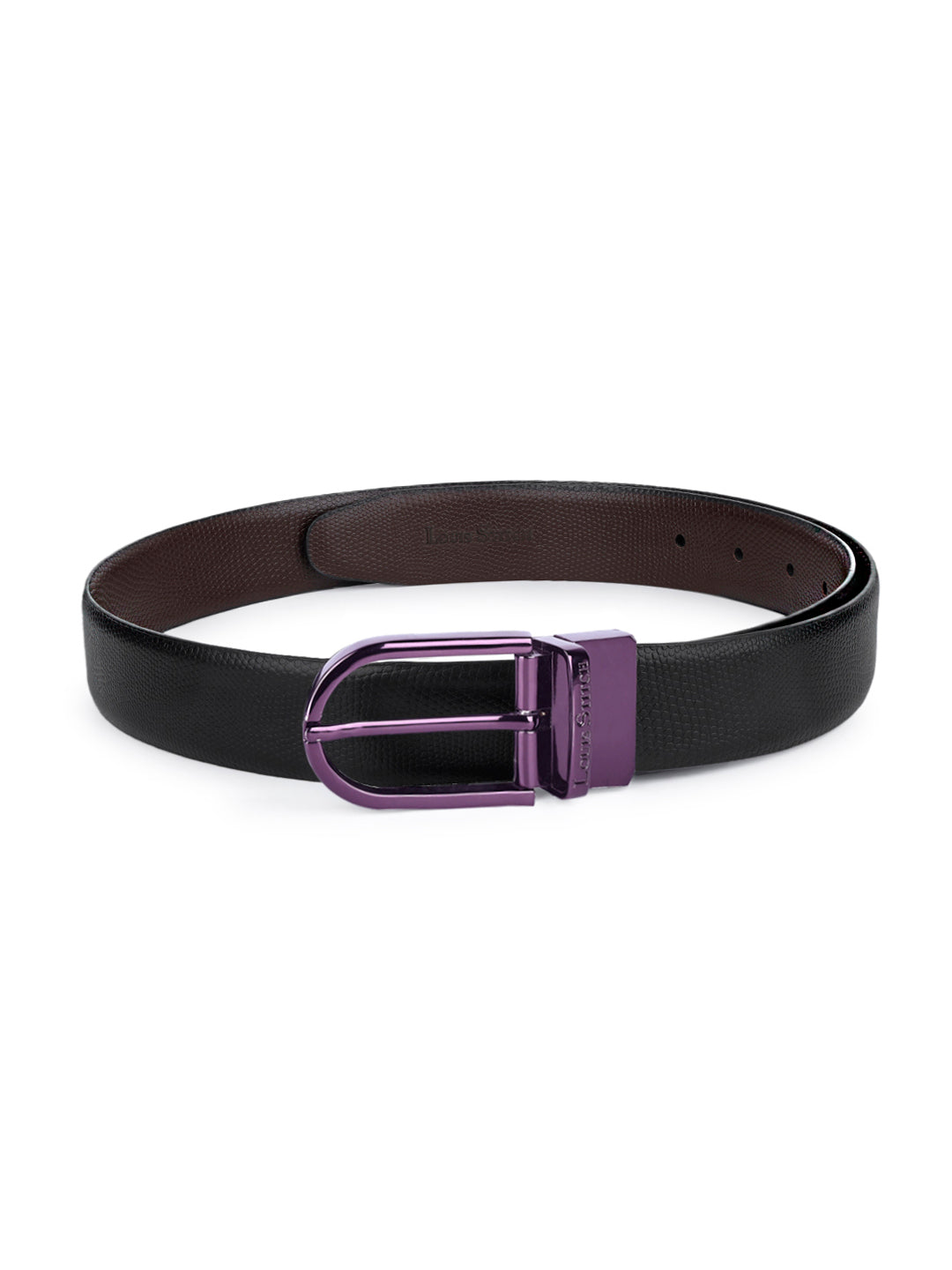 Men's Black & Brown Formal Italian Leather Reversible Belt For Men