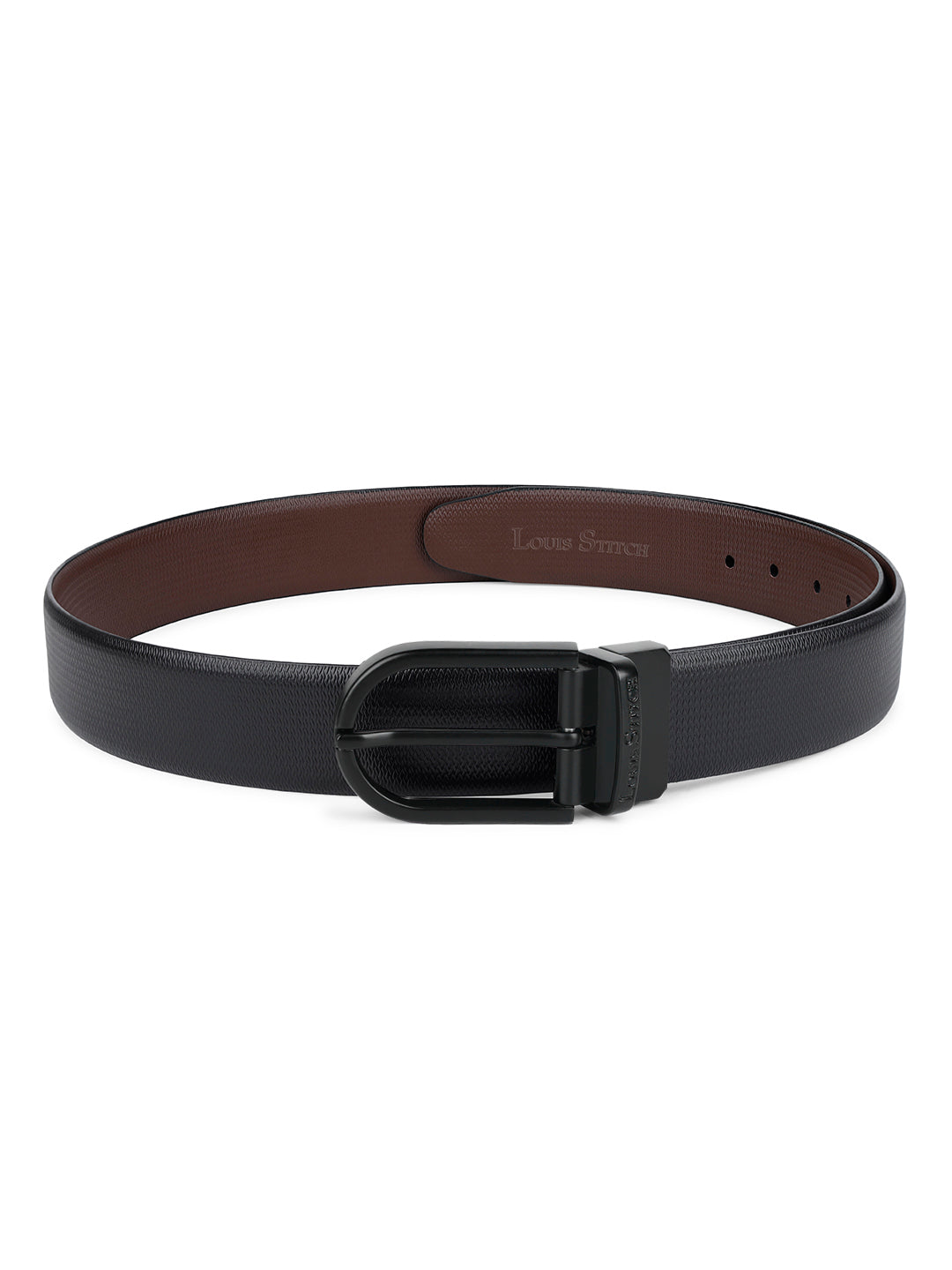 Men's Black & Brown Formal Italian Leather Reversible Belt For Men
