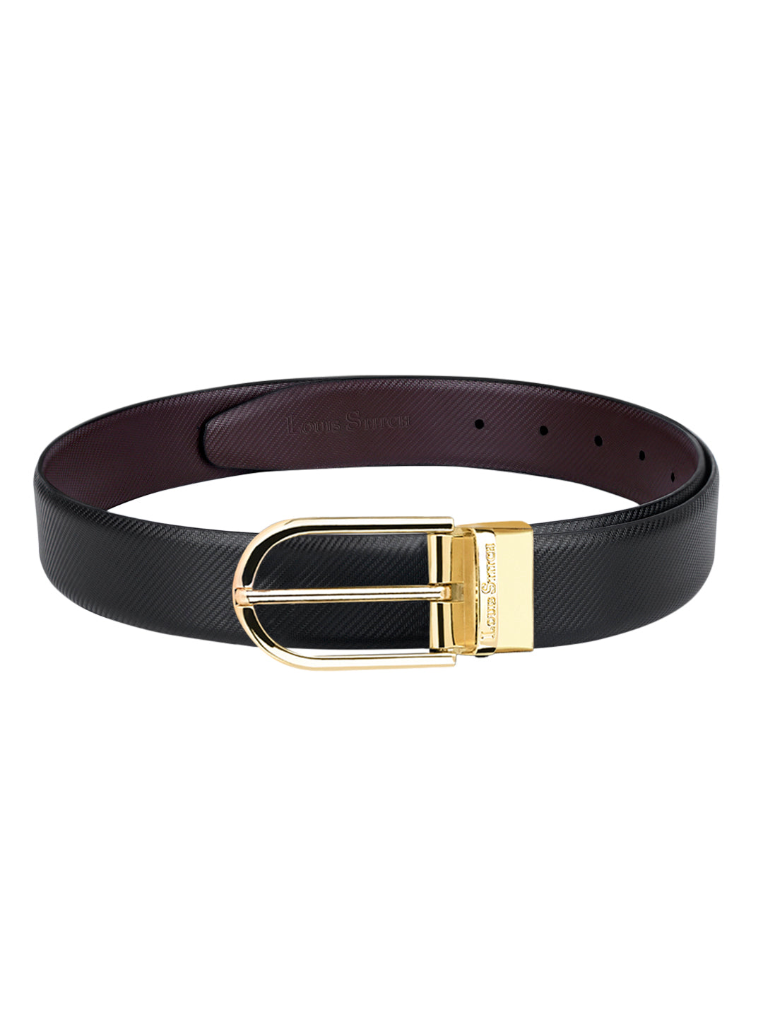 Men's Black & Brown Formal Italian Leather Reversible Belt For Men