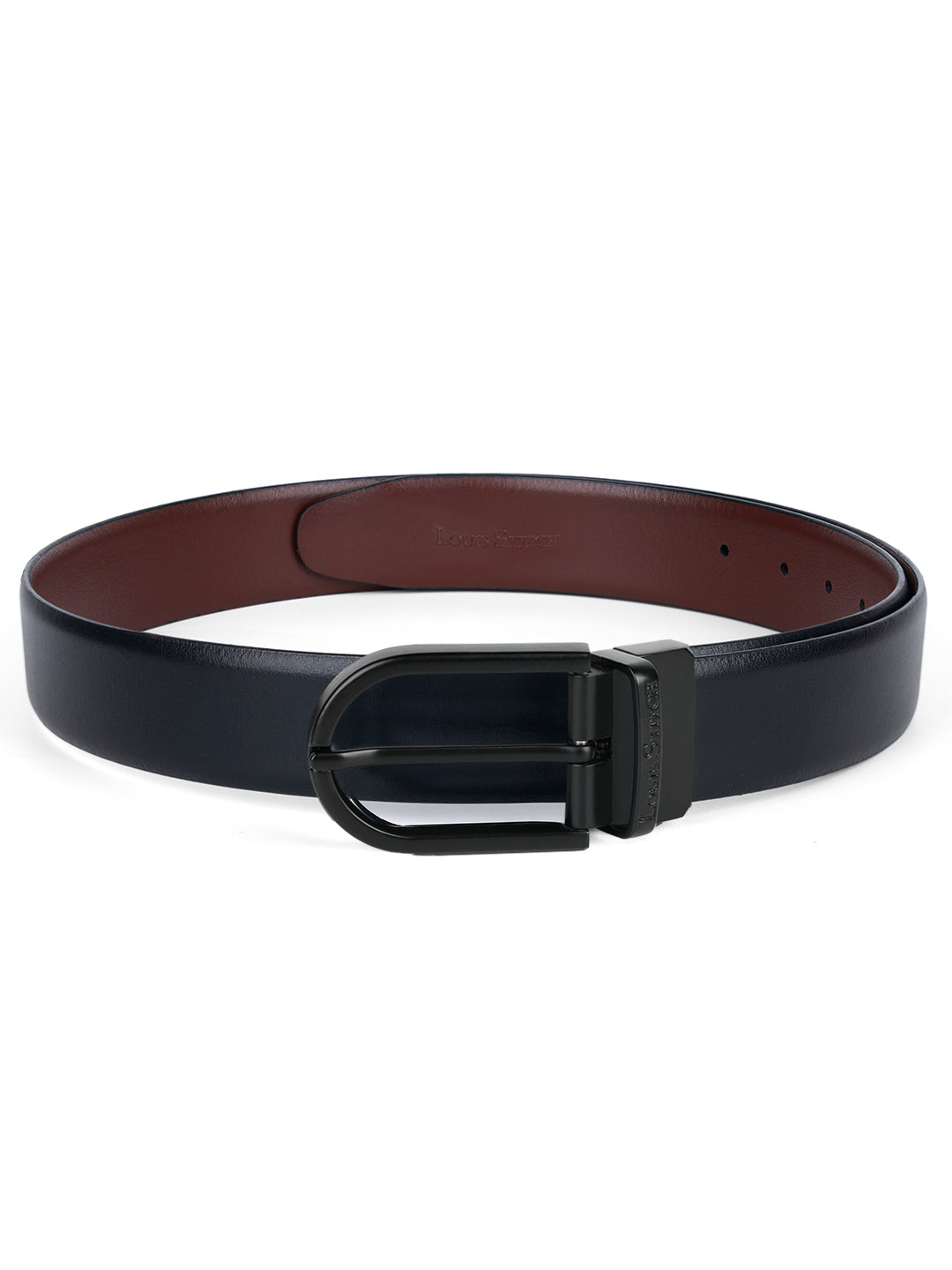 Men's Black & Brown Formal Italian Leather Reversible Belt For Men