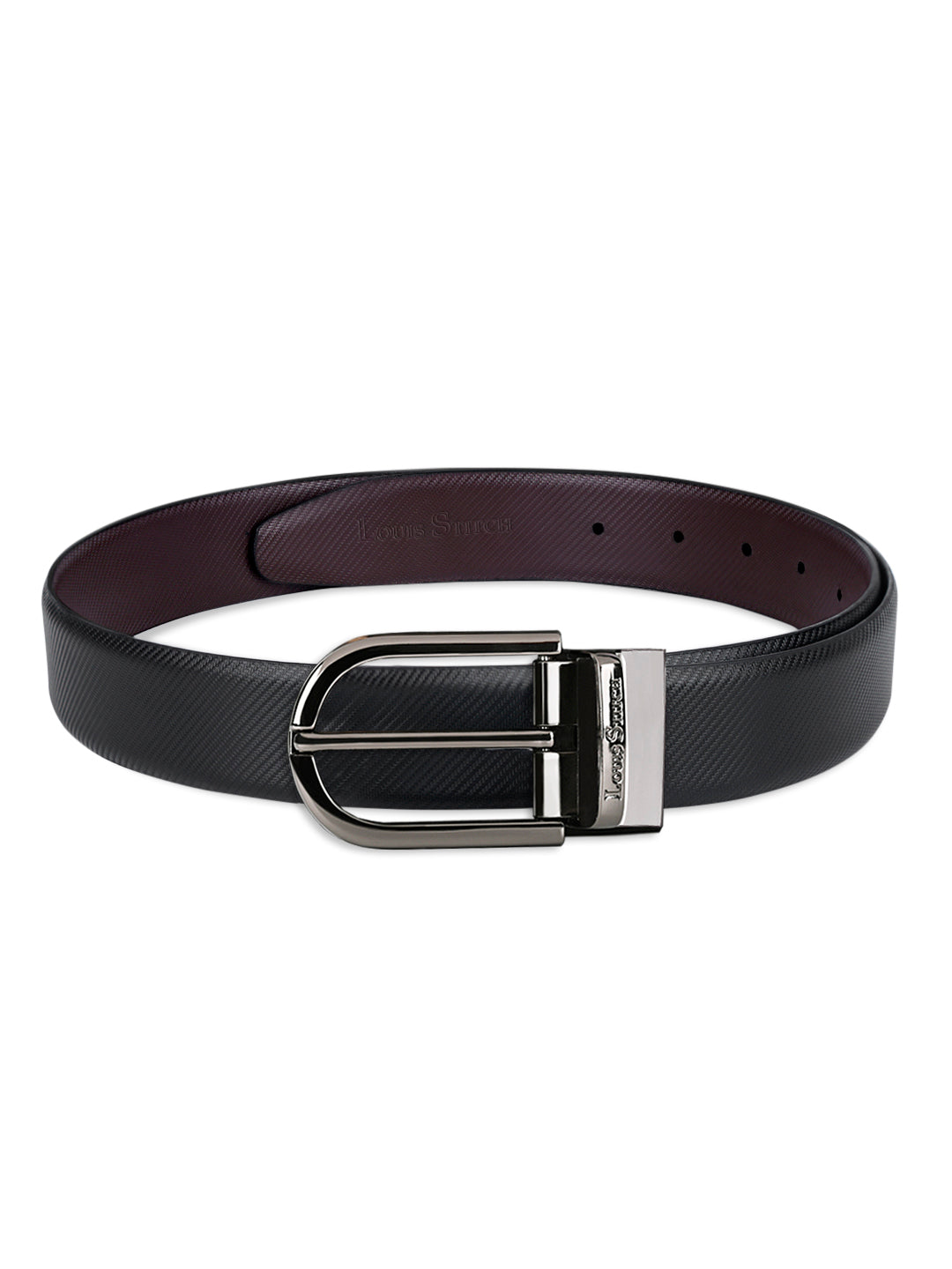 Men's Black & Brown Formal Italian Leather Reversible Belt For Men
