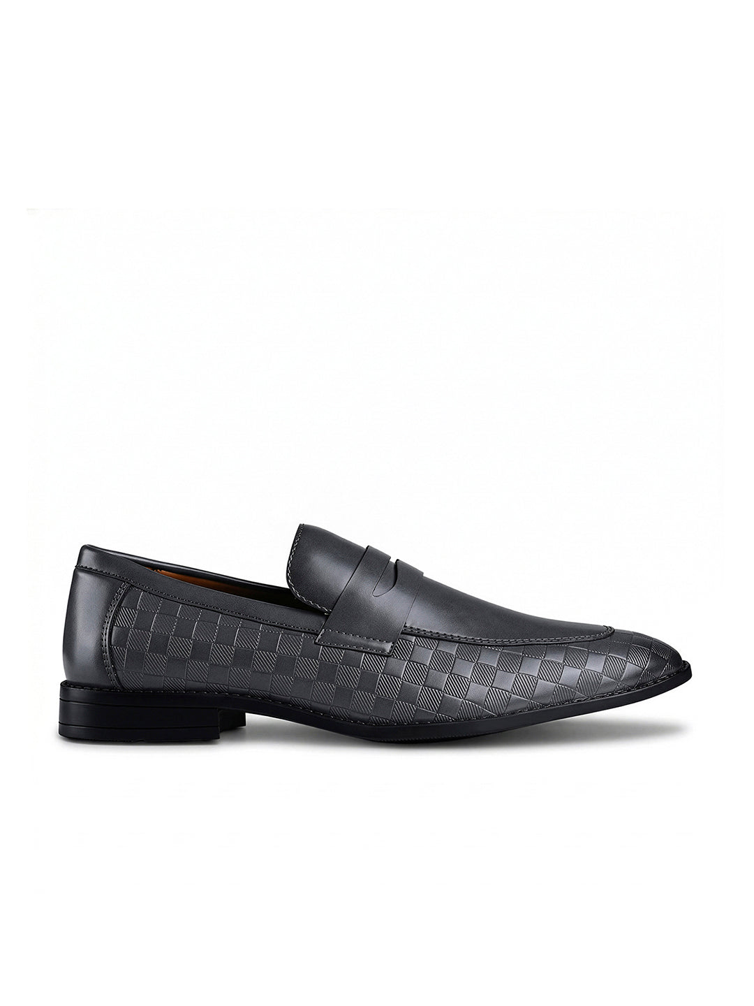 Ash Grey Handcrafted Embossed Moccasin Slipon