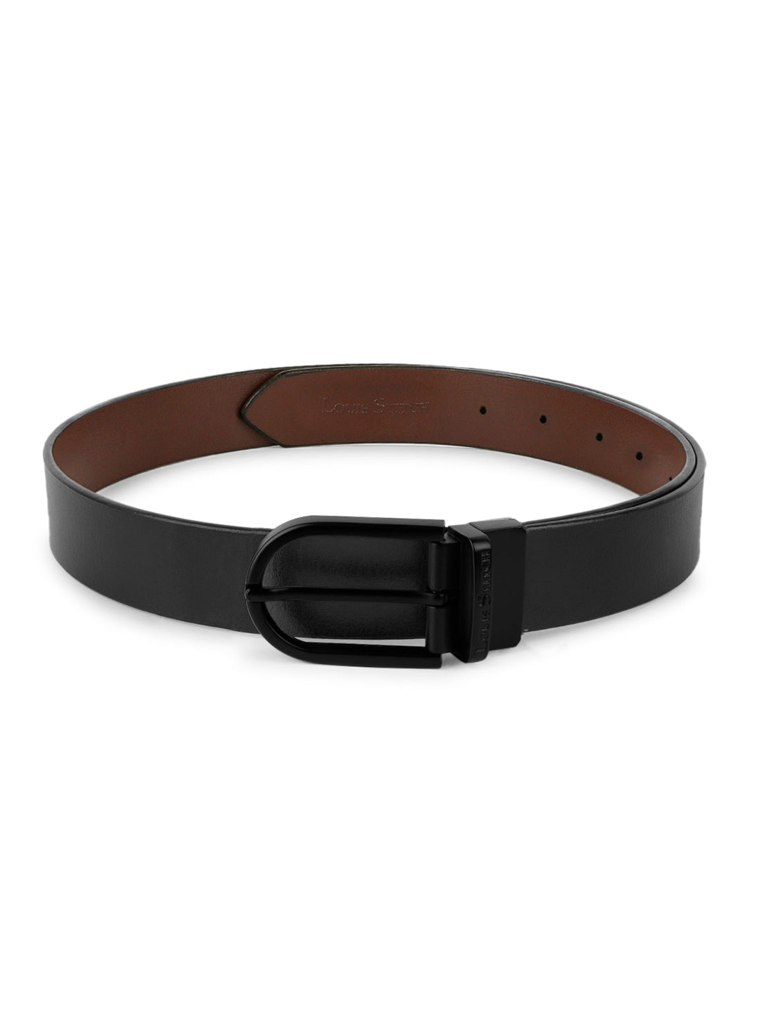 Men's Black & Brown Formal Italian Leather Reversible Belt For Men
