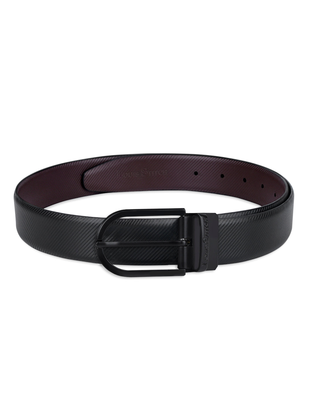 Men's Black & Brown Formal Italian Leather Reversible Belt For Men