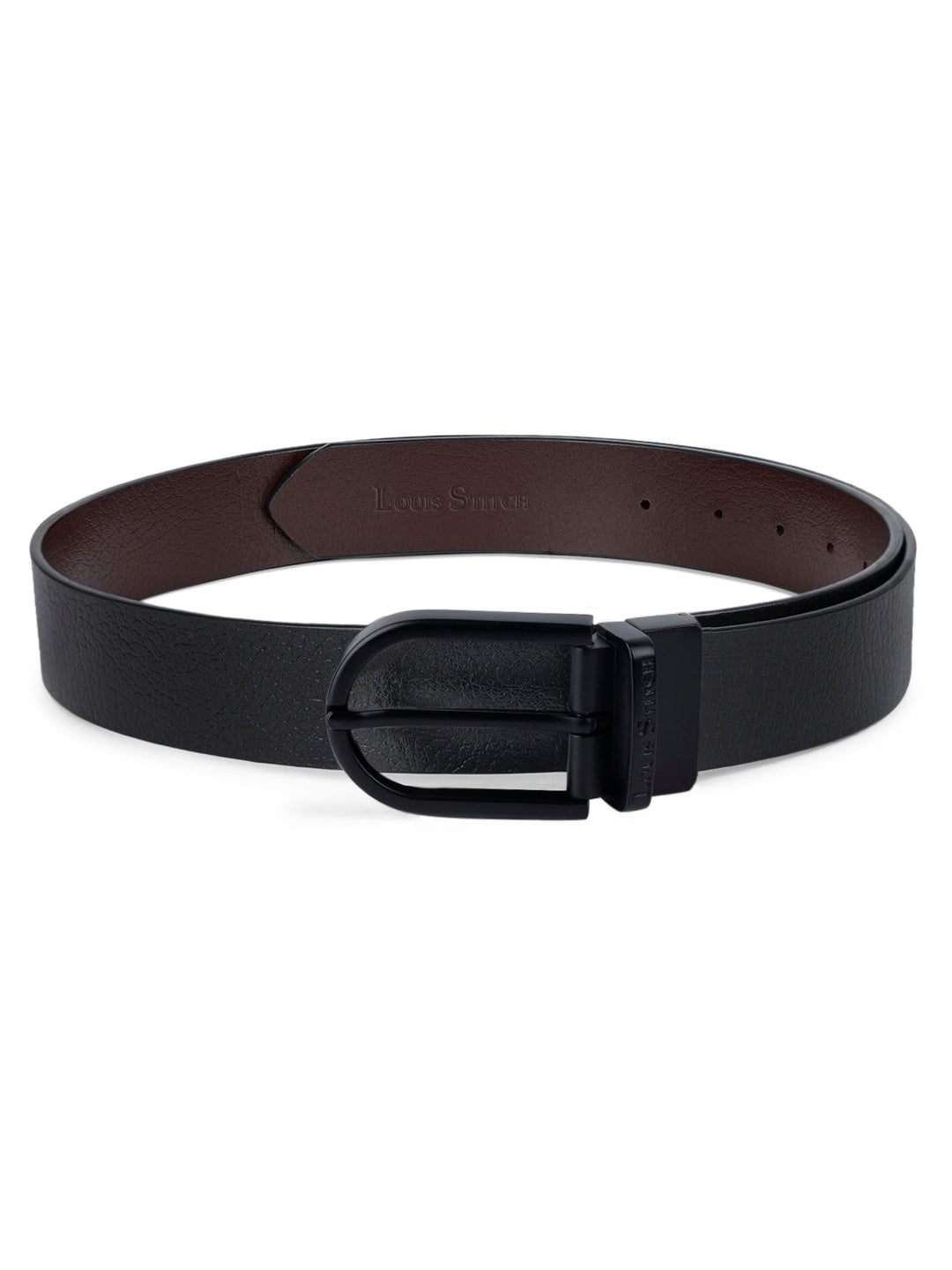 Men's Black & Brown Formal Italian Leather Reversible Belt For Men