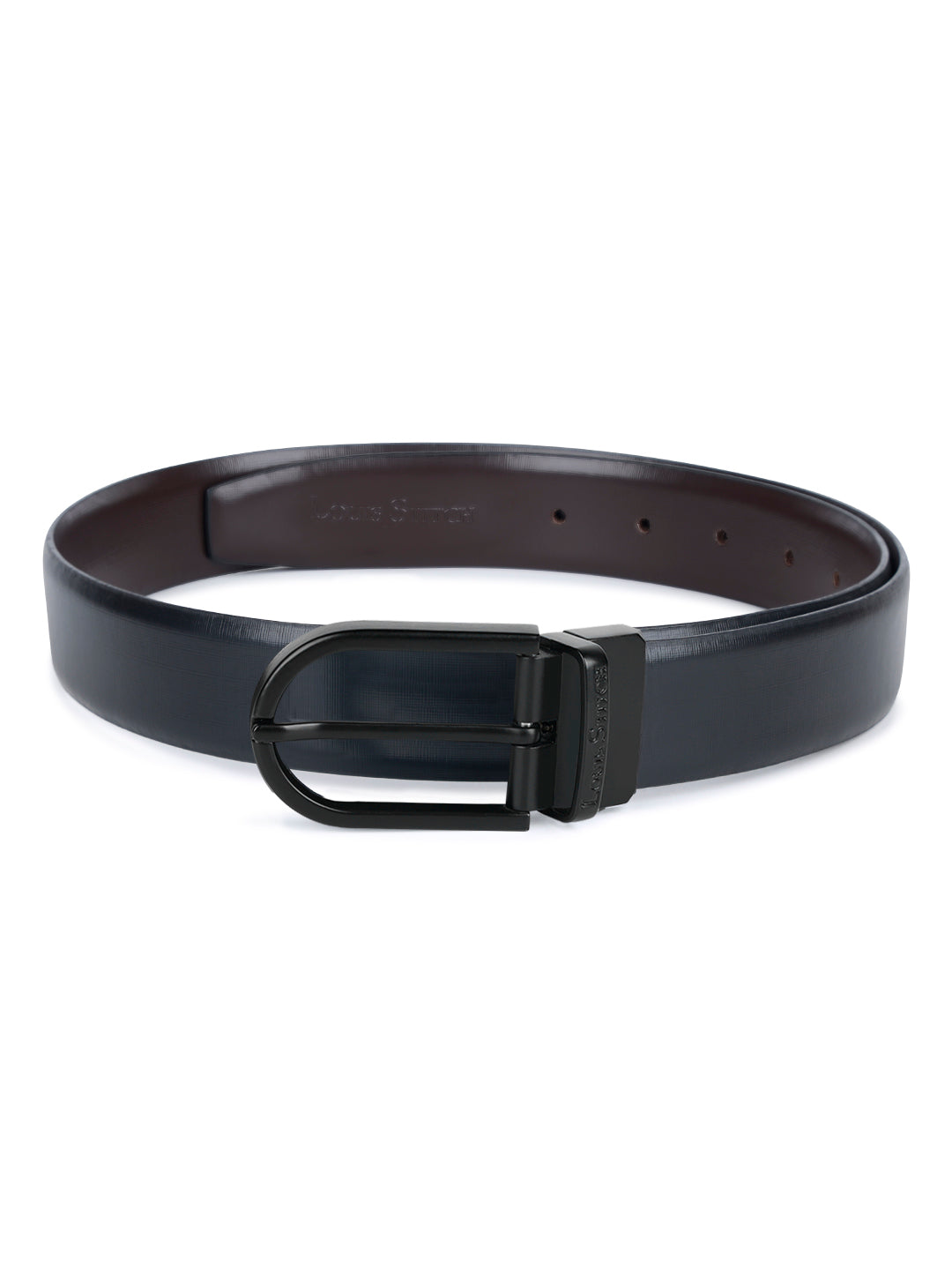 Men's Black & Brown Formal Italian Leather Reversible Belt For Men