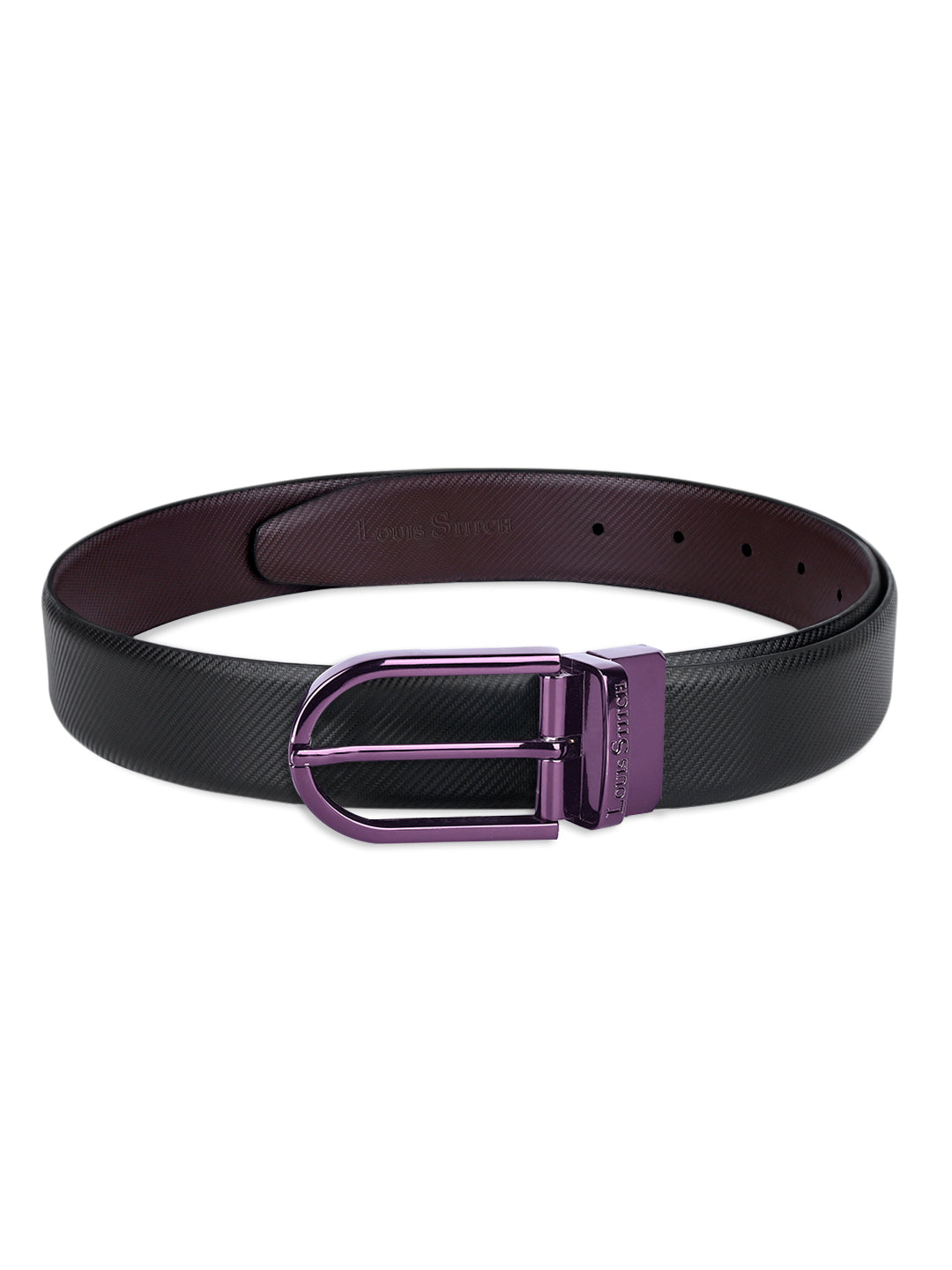 Men's Black & Brown Formal Italian Leather Reversible Belt For Men