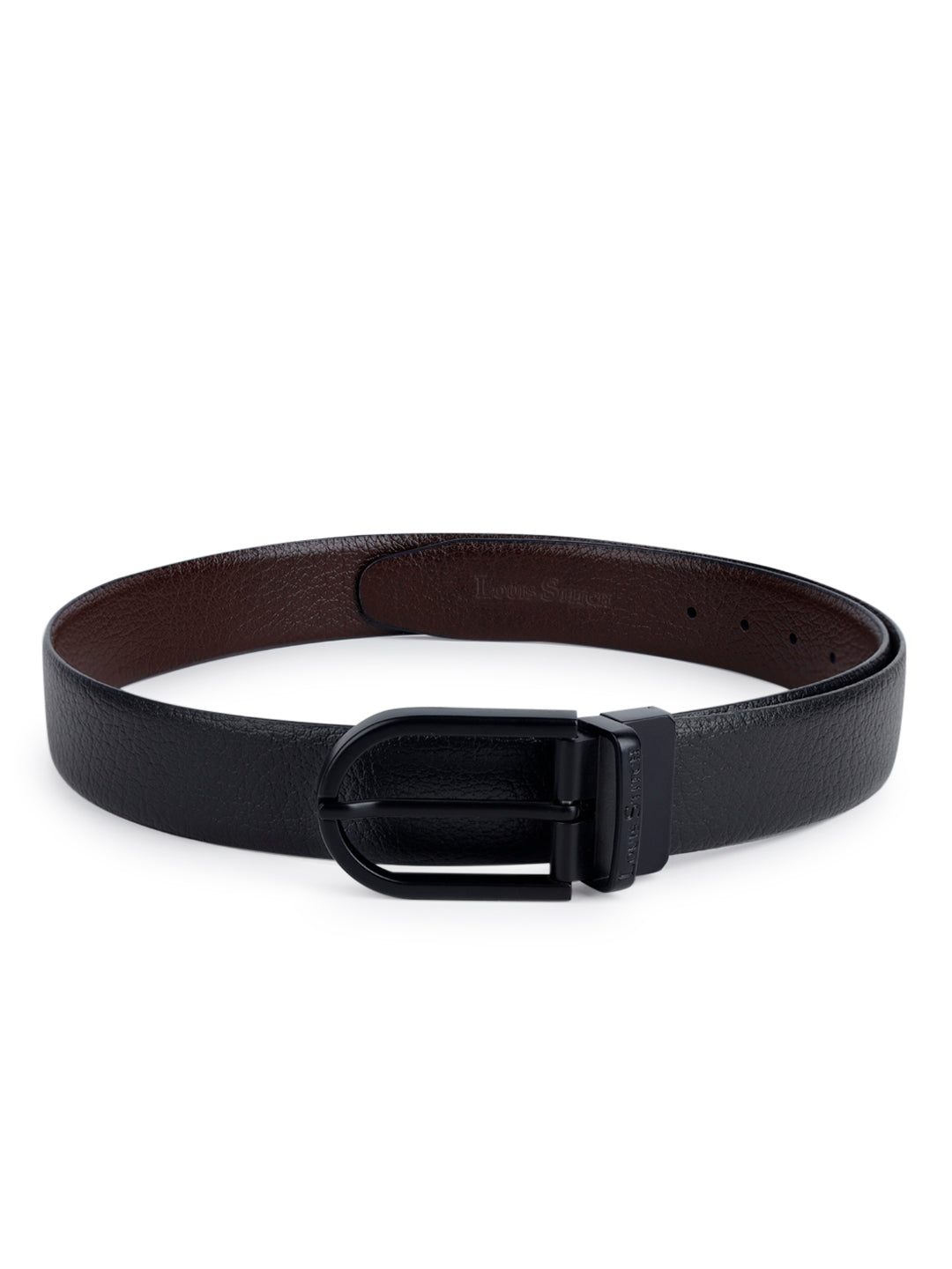 Men's Black & Brown Formal Italian Leather Reversible Belt For Men