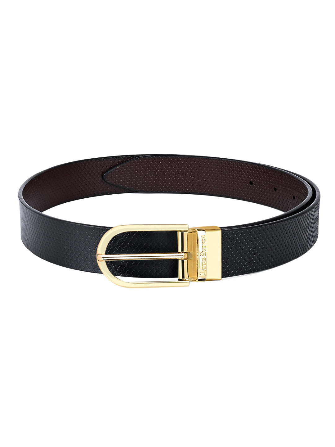 Men's Black & Brown Formal Italian Leather Reversible Belt For Men