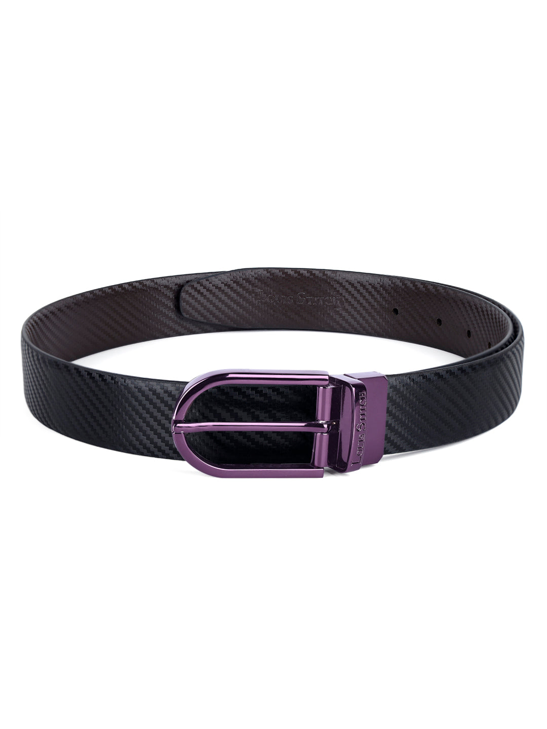 Men's Black & Brown Formal Italian Leather Reversible Belt For Men