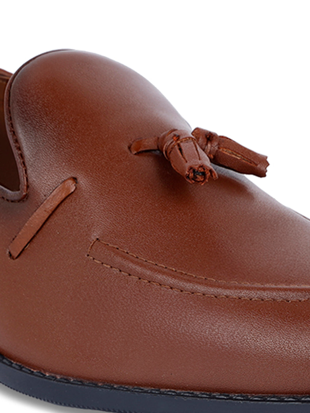 Tan Handcrafted Tassel Moccasins Slipons