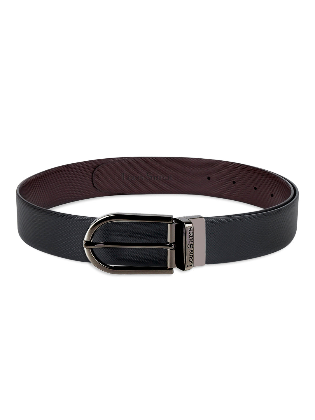 Men's Black & Brown Formal Italian Leather Reversible Belt For Men