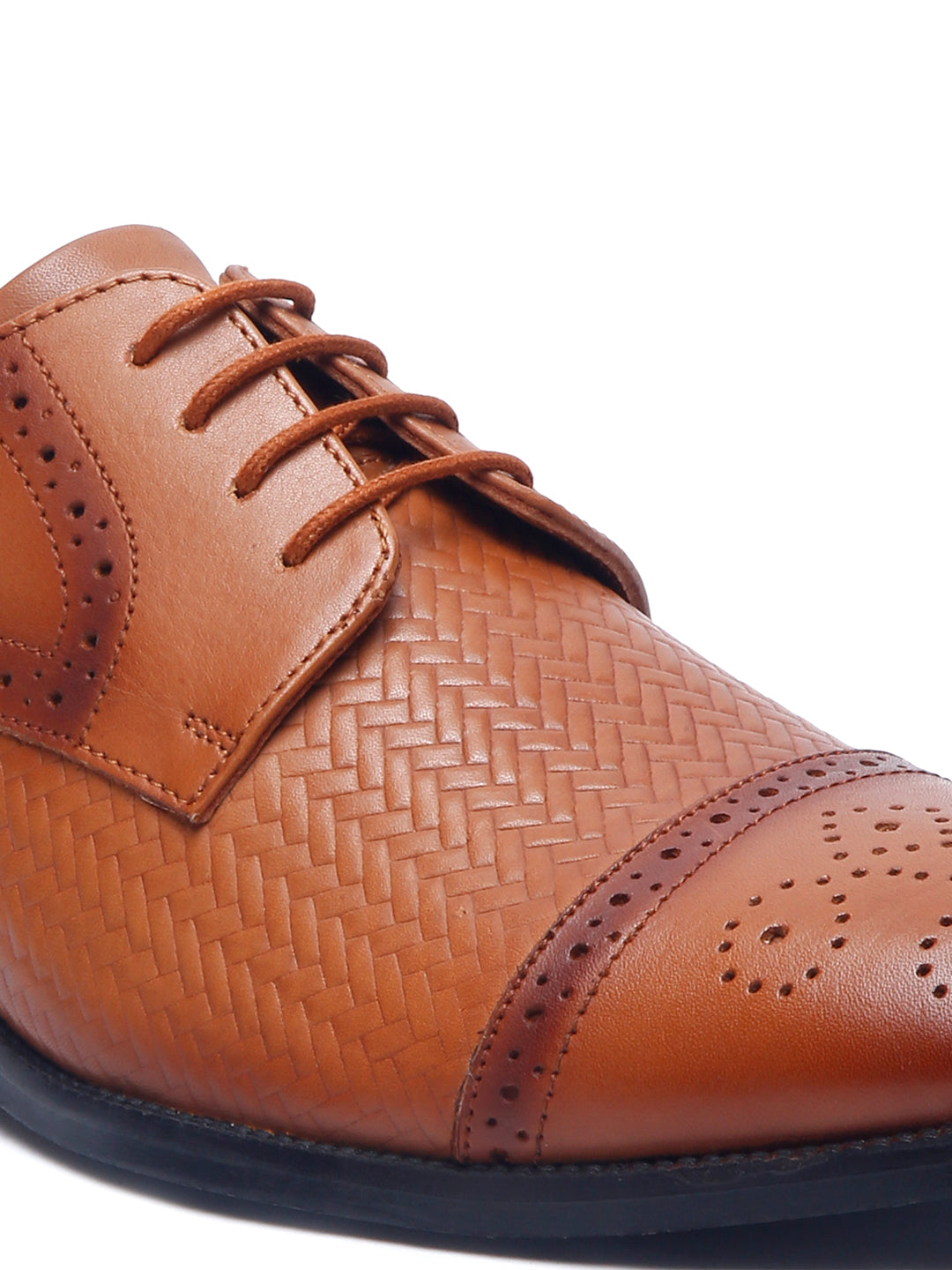 Russet Tan Handmade Premium Italian Leather Weaved Oxfords