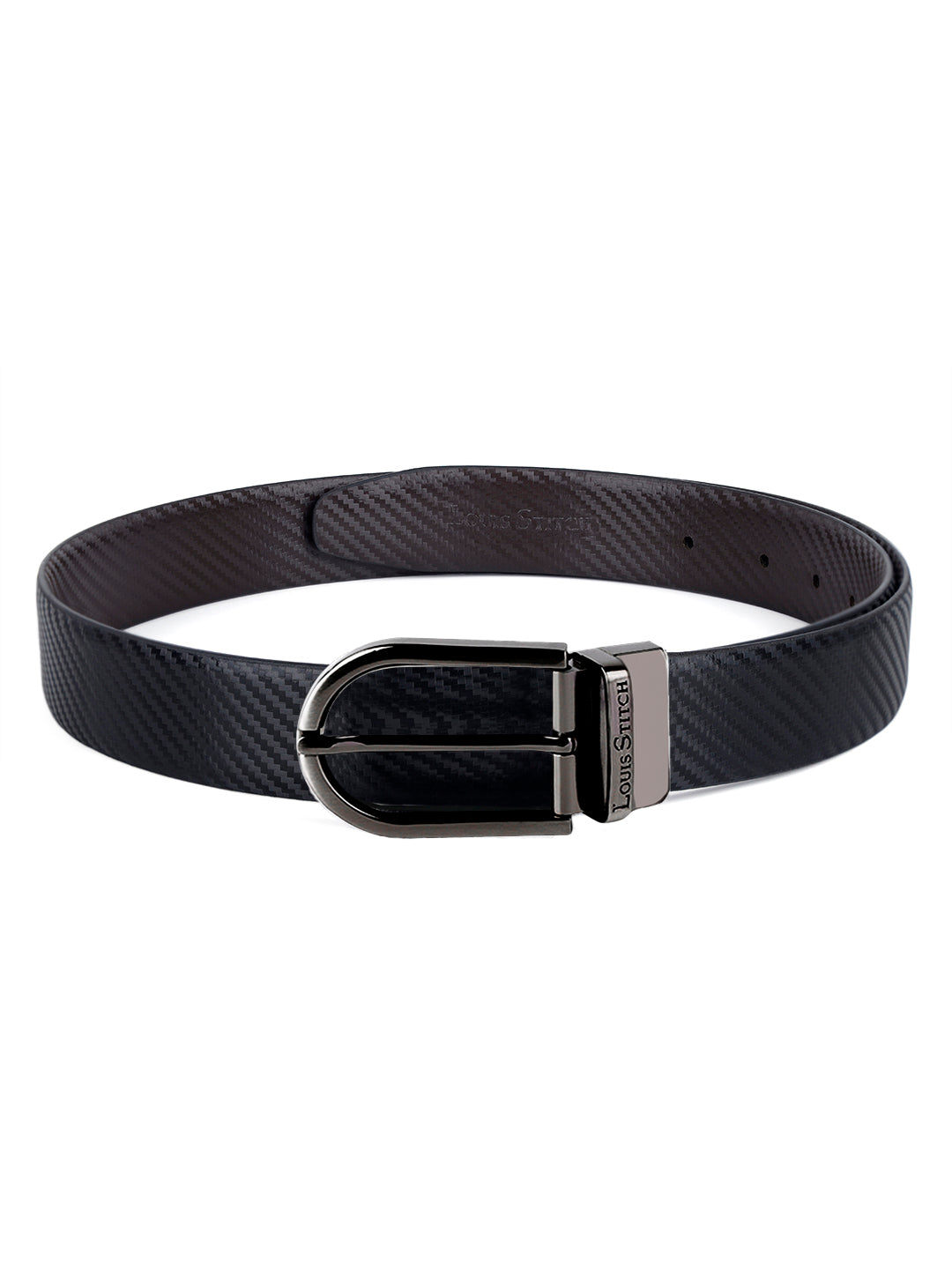 Men's Black & Brown Formal Italian Leather Reversible Belt For Men