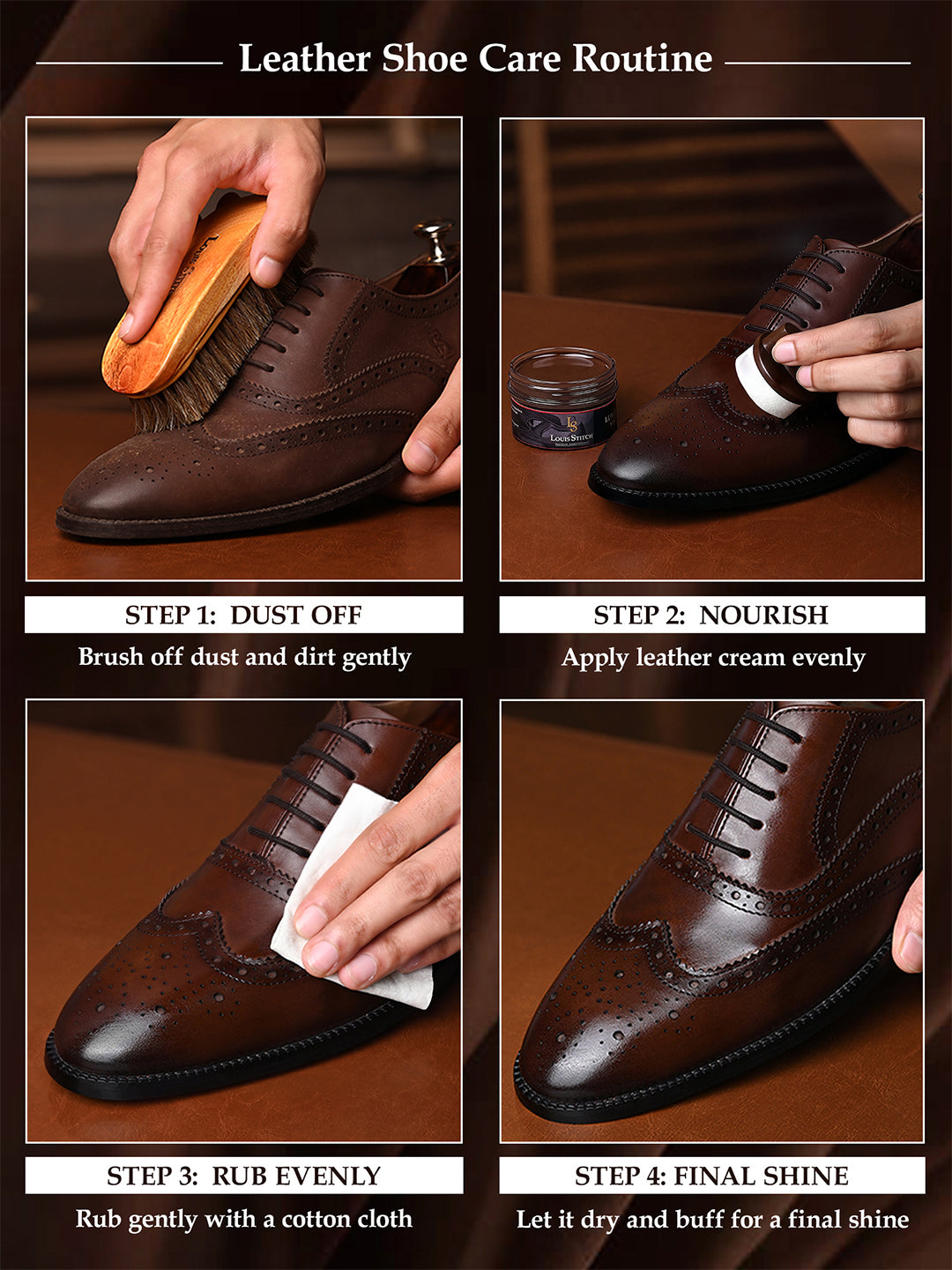 Brown Leather Shoe Cream with Applicator - Best for Shoes and other leather articles (Pack of 2)