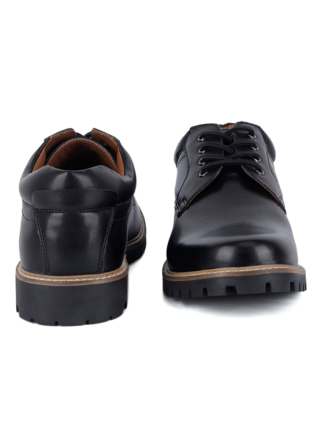 Jet Black Handcrafted Derby Lace Up Boots