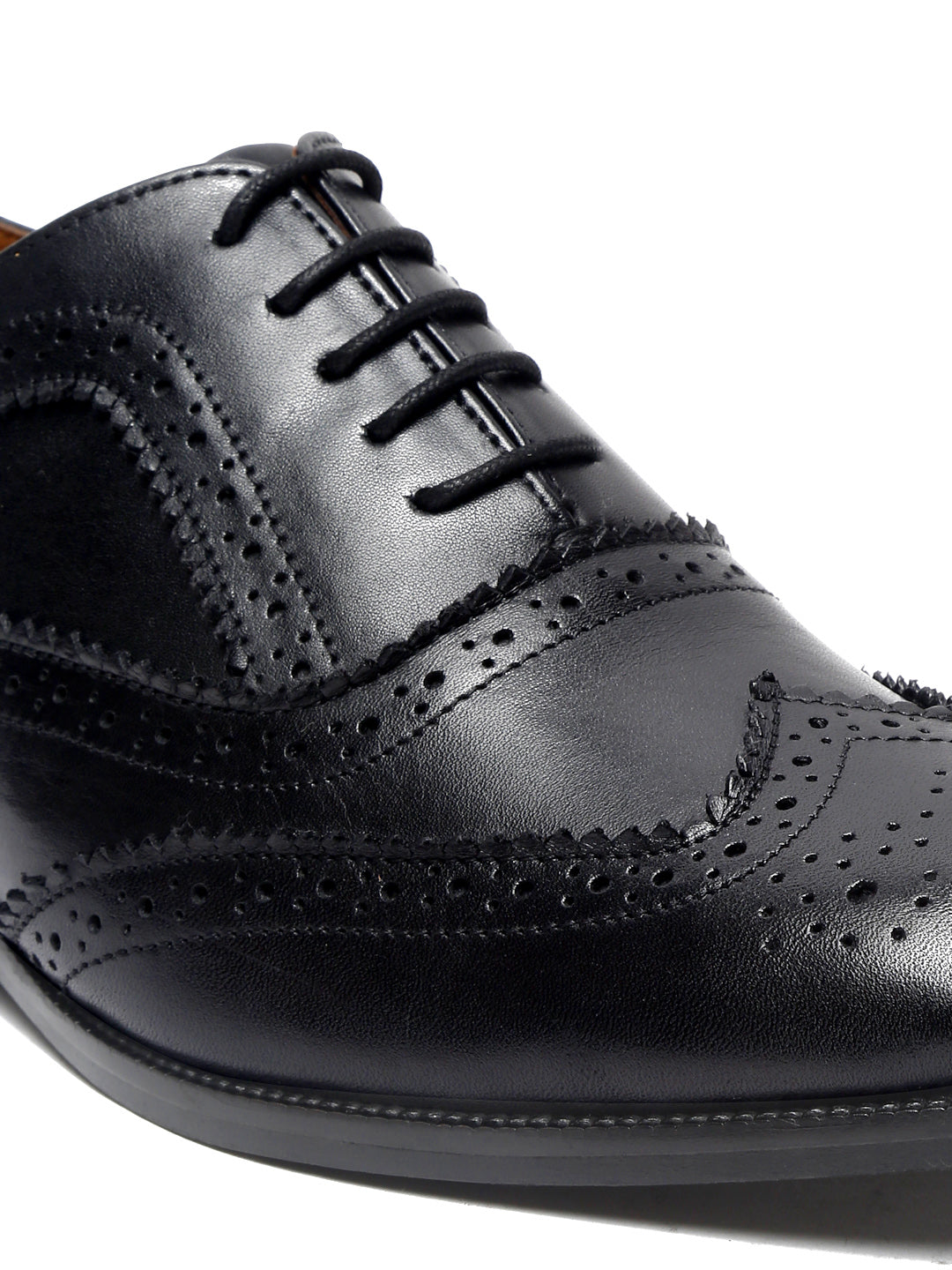 Jet Black Handmade Premium Italian Leather Brogues