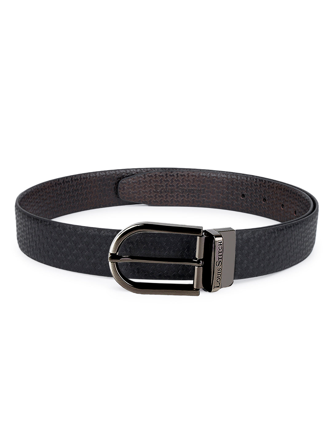 Men's Black & Brown Formal Italian Leather Reversible Belt For Men
