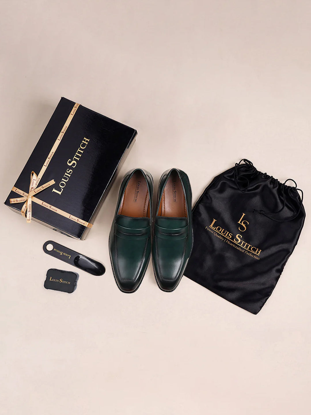 Seaweed Green Handcrafted Dual Tone Moccasins Slipons