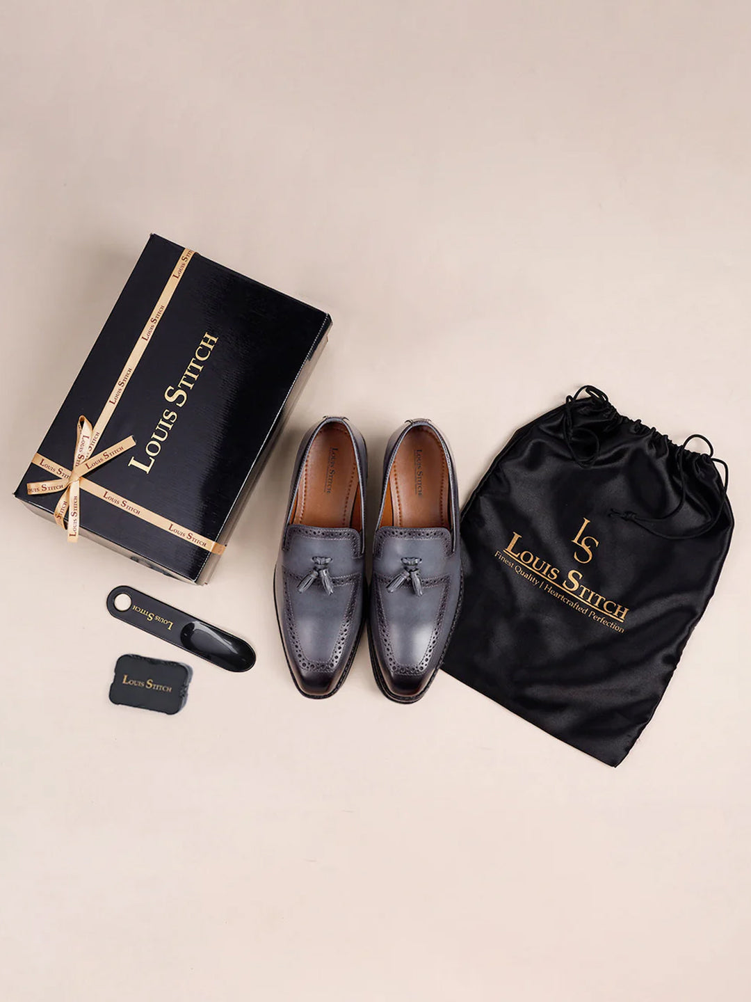 Ash Grey Handcrafted Tassel Moccasins Slipon