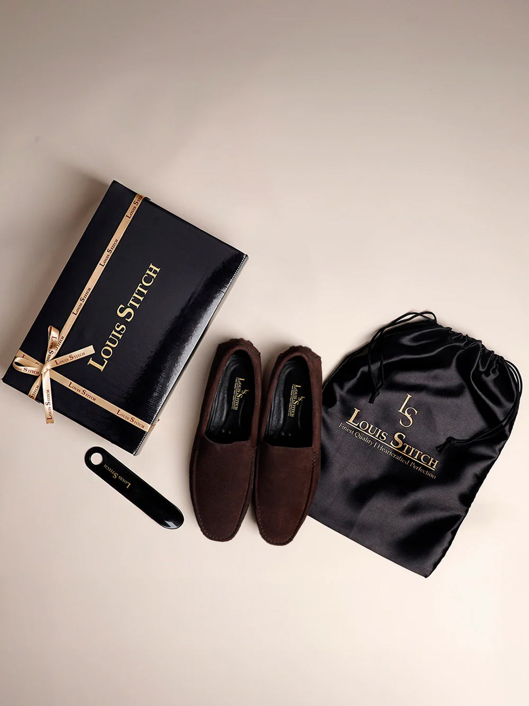 Brunette Brown Handmade Italian Suede Leather Slip-On Penny Loafers