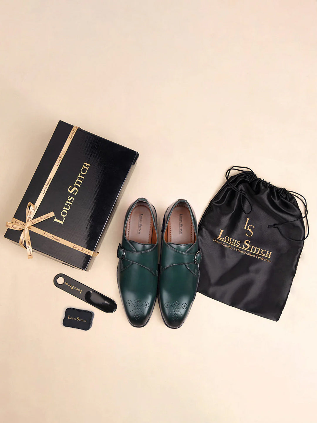 Seaweed Green Handcrafted Monks Slipon Shoe