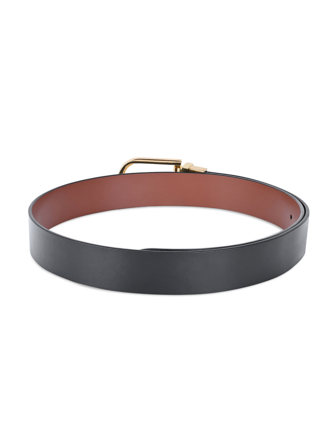 Men's Black & Brown Formal Italian Leather Reversible Belt For Men