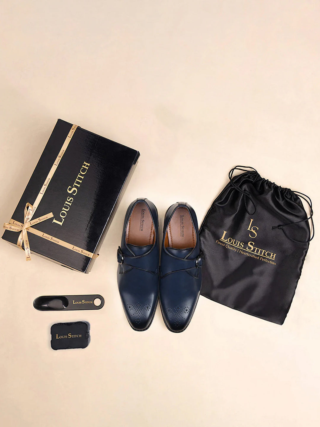 Federal Blue Handcrafted Monks Slipon Shoe