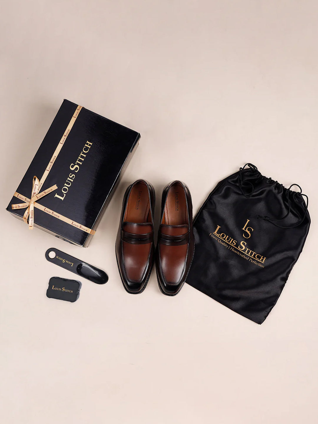 Brown and Tan Handcrafted Dual Tone Moccasins Slipon