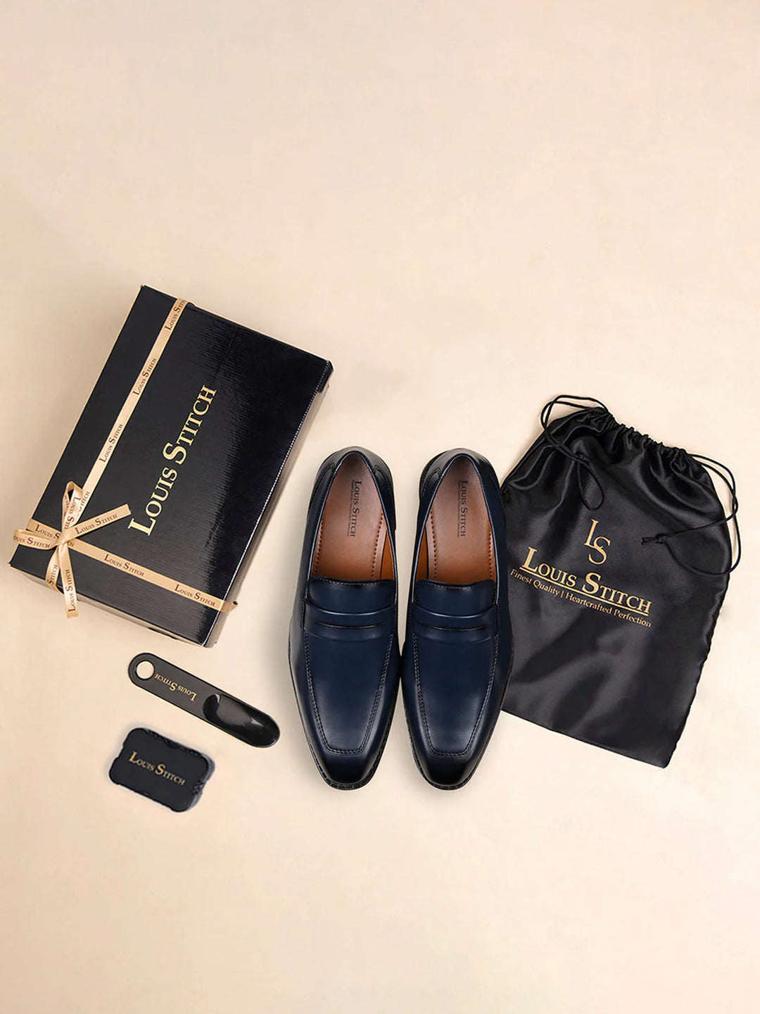 Federal Blue Handcrafted Dual Tone Moccasins Slipon