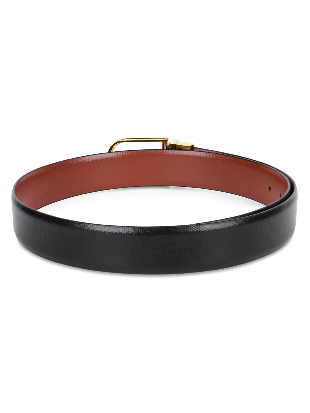 Men's Black & Brown Formal Italian Leather Reversible Belt For Men