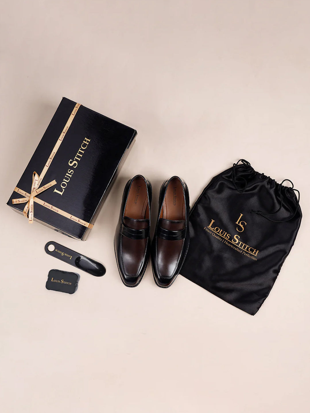 Black and Brown Handcrafted Dual Shade Moccasins Slipons