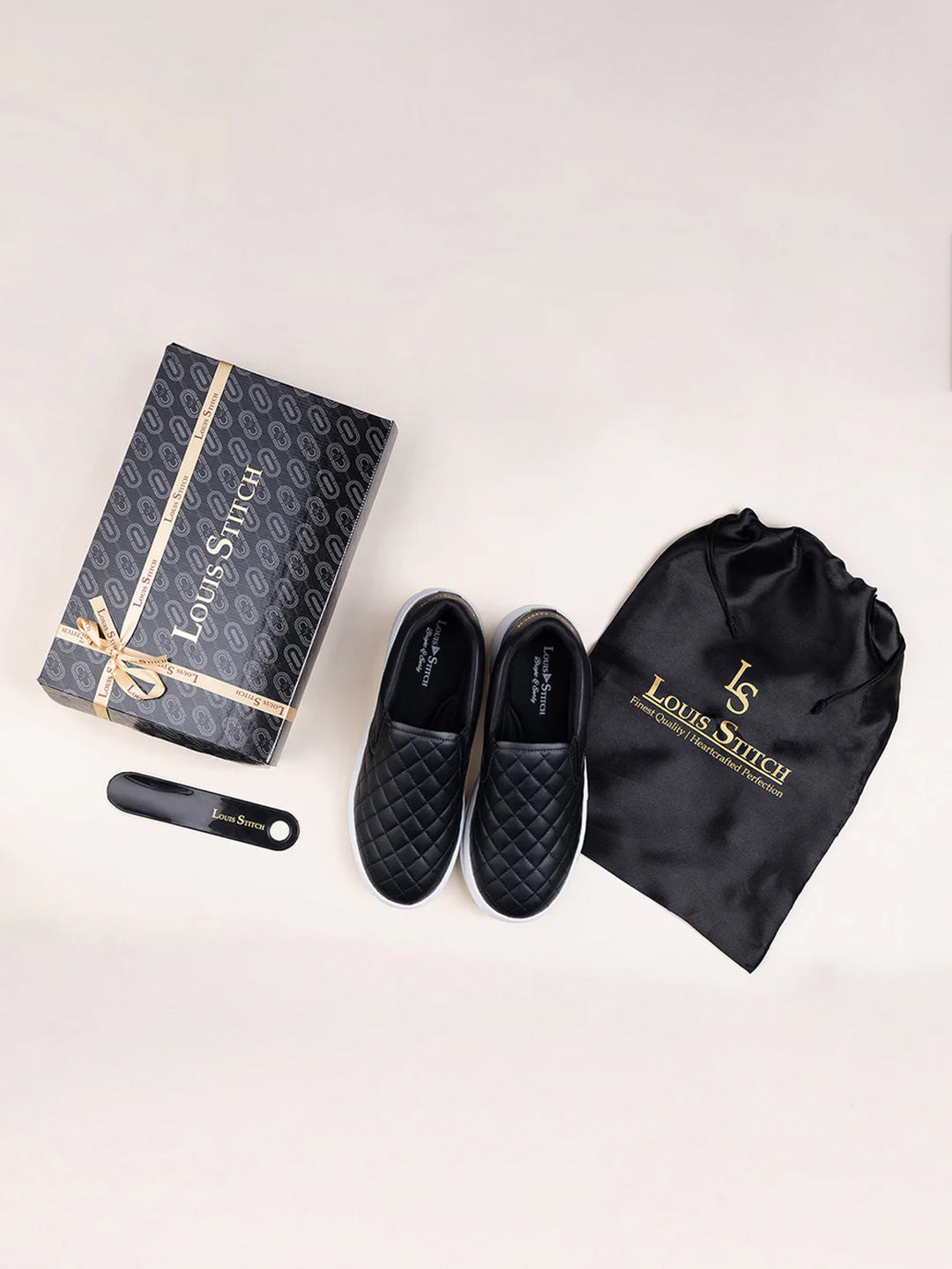 Black Slip-On Sneakers For Men