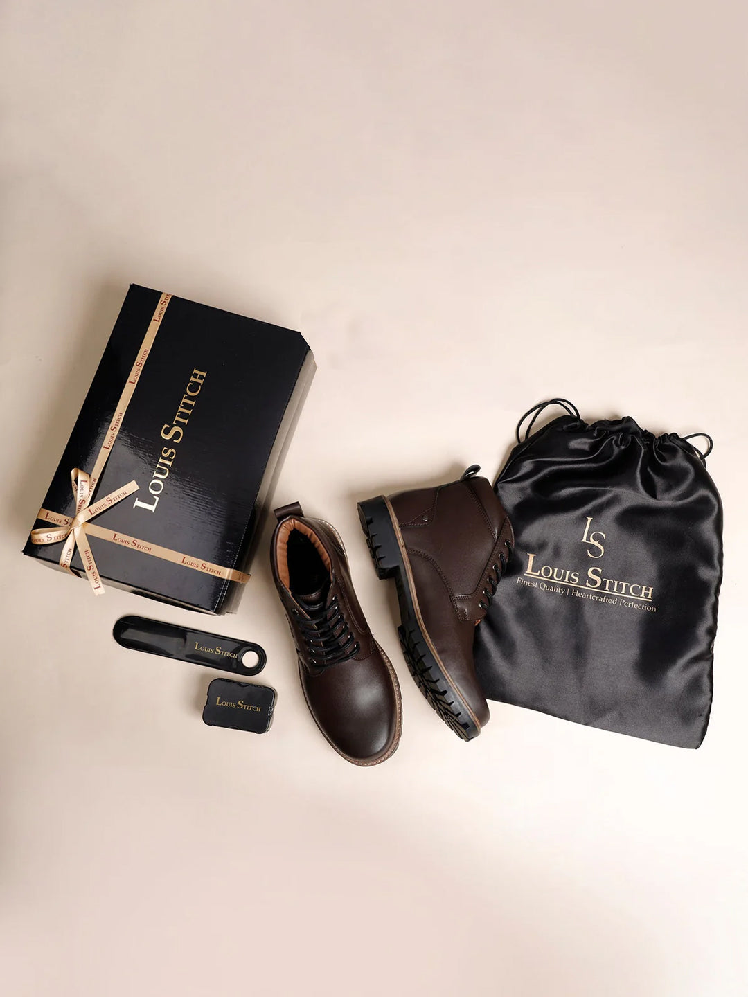 Brunette Brown Handcrafted Derby Lace Up Boots