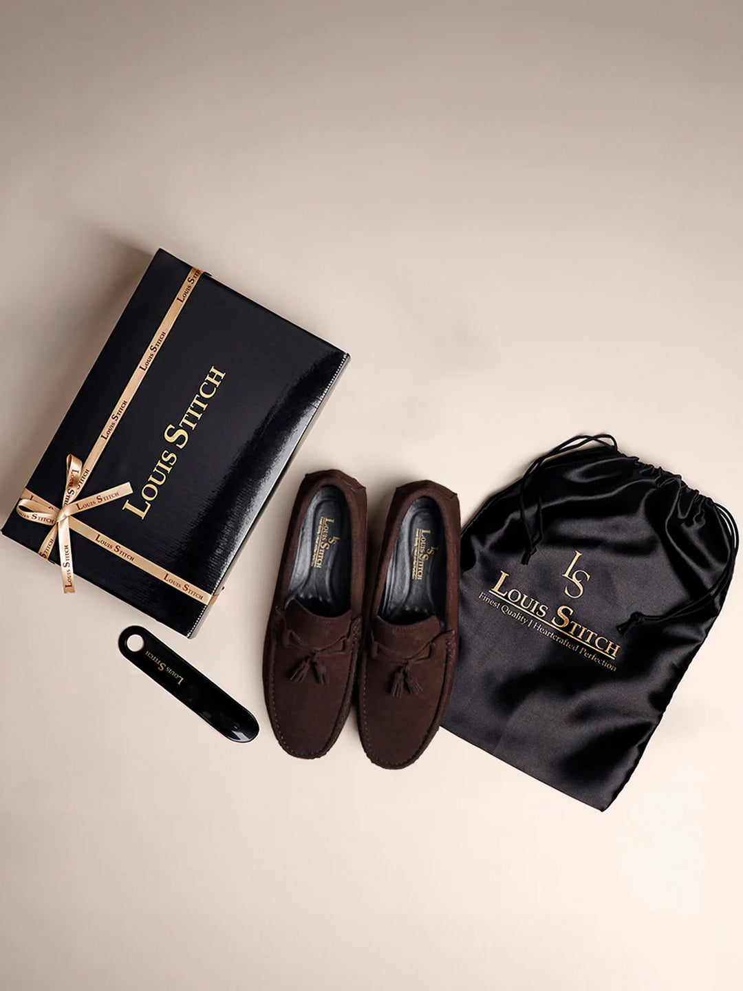 Brunette Brown Handmade Italian Suede Leather Penny Tassel Loafers