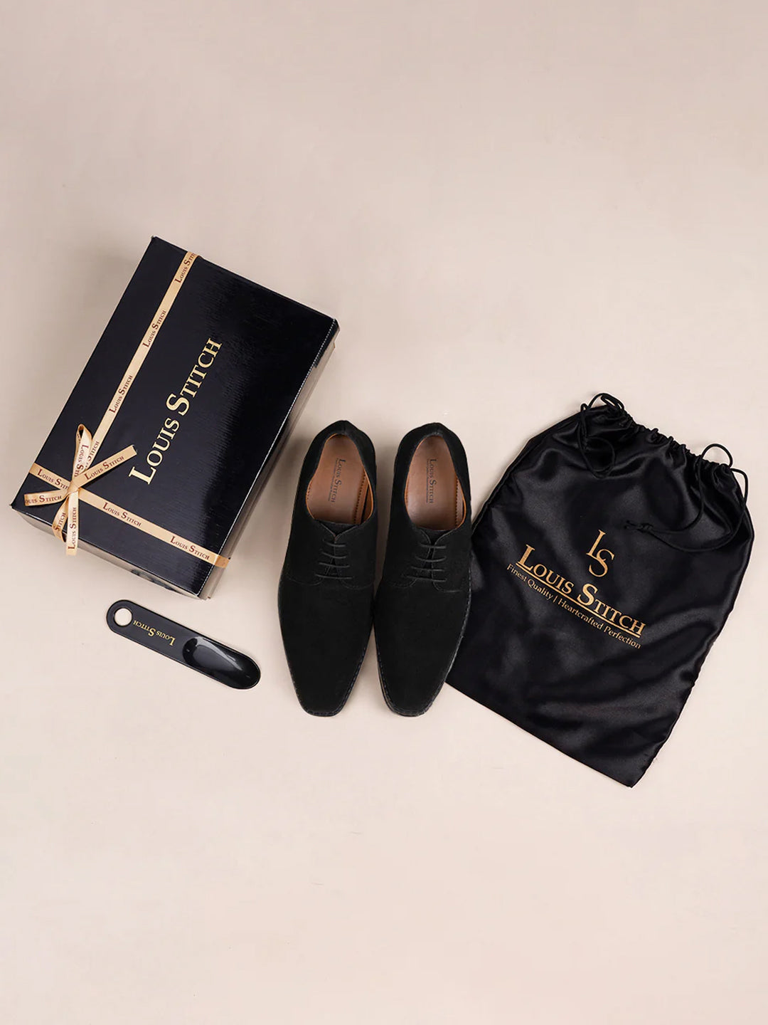 Obsidian Black Italian Suede Leather British Style Handcrafted Casual Shoe