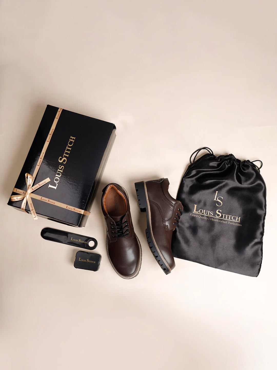 Brunette Brown Handcrafted Derby Lace Up Boots