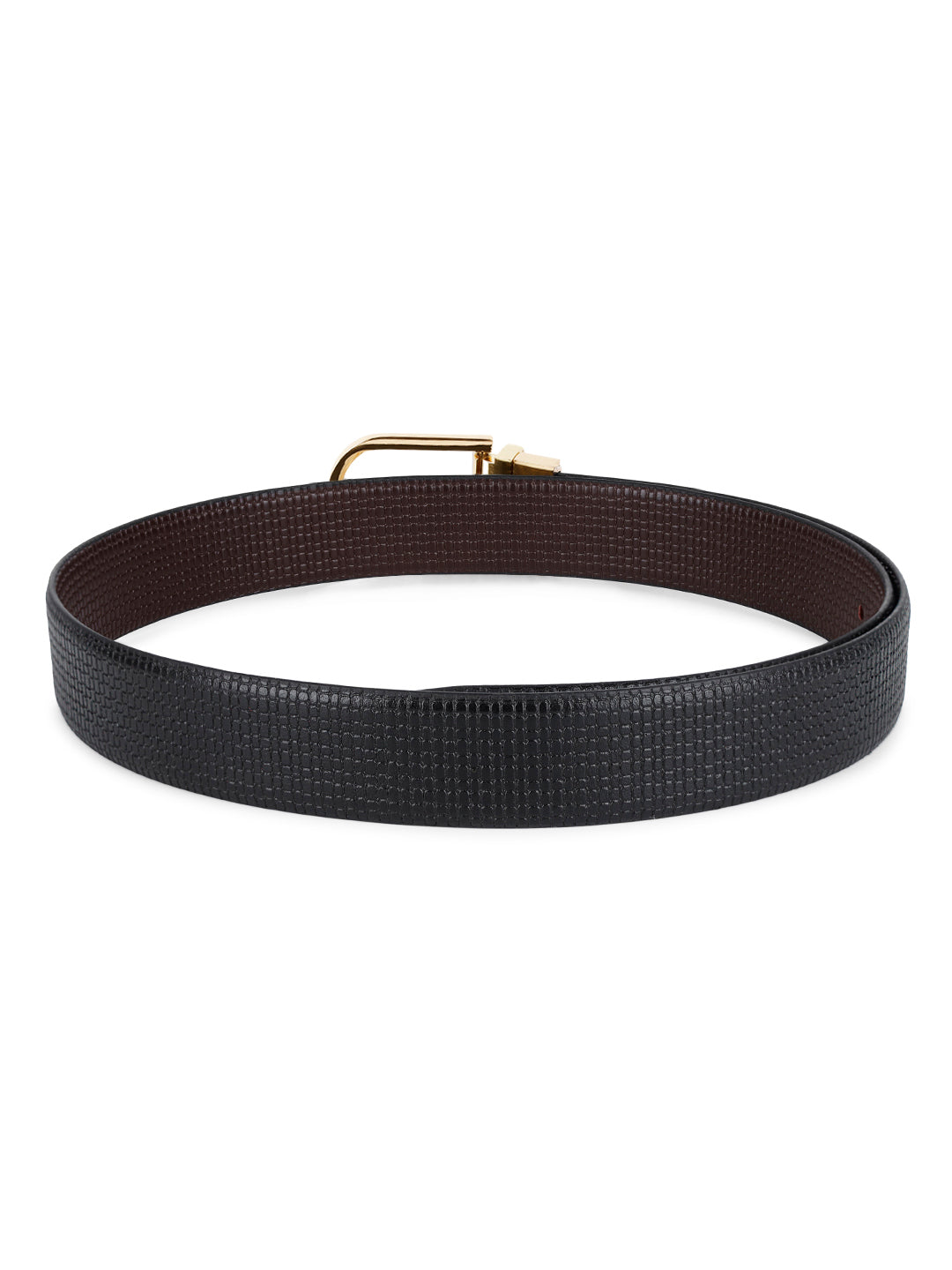 Men's Black & Brown Formal Italian Leather Reversible Belt For Men